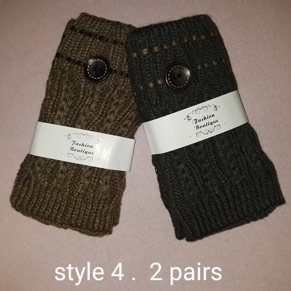 8 Womens Short Boots Socks Crochet Knitted Boot Cu - Picture 6 of 8